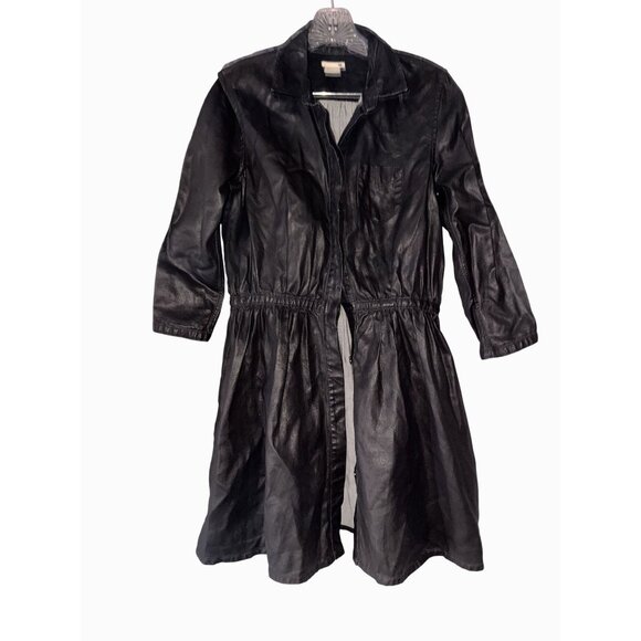 Levi's Other - Small Black label levi's Long sleeve Button-Up Dress Pockets coated denim Elasti